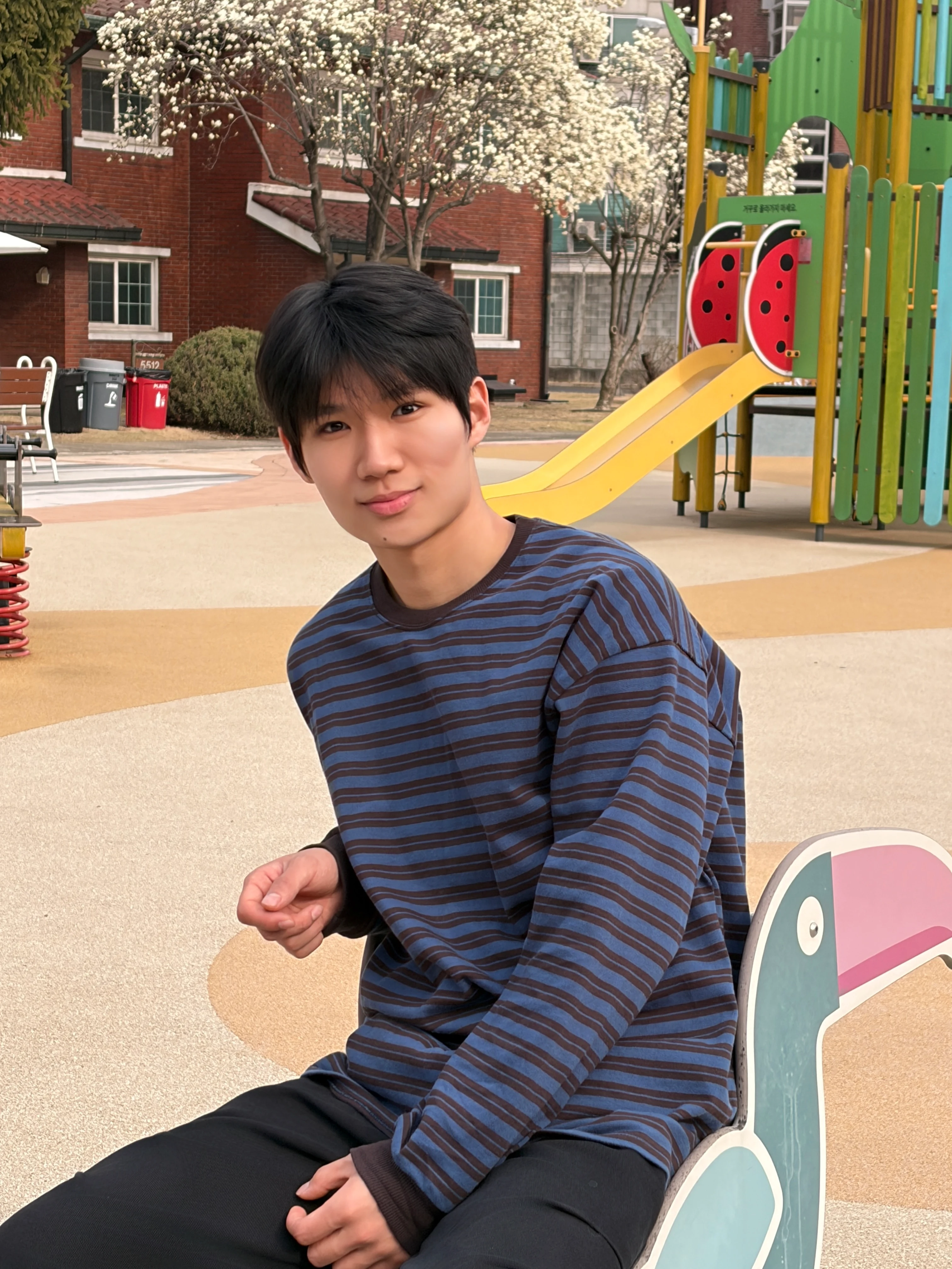 DAYSTAND 미드나잇 스트라이프 박시 롱슬리브 추가 이미지 2