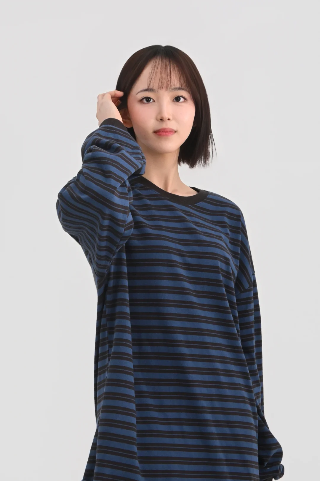 DAYSTAND 네이비 스트라이프 오버핏 롱슬리브 추가 이미지 9