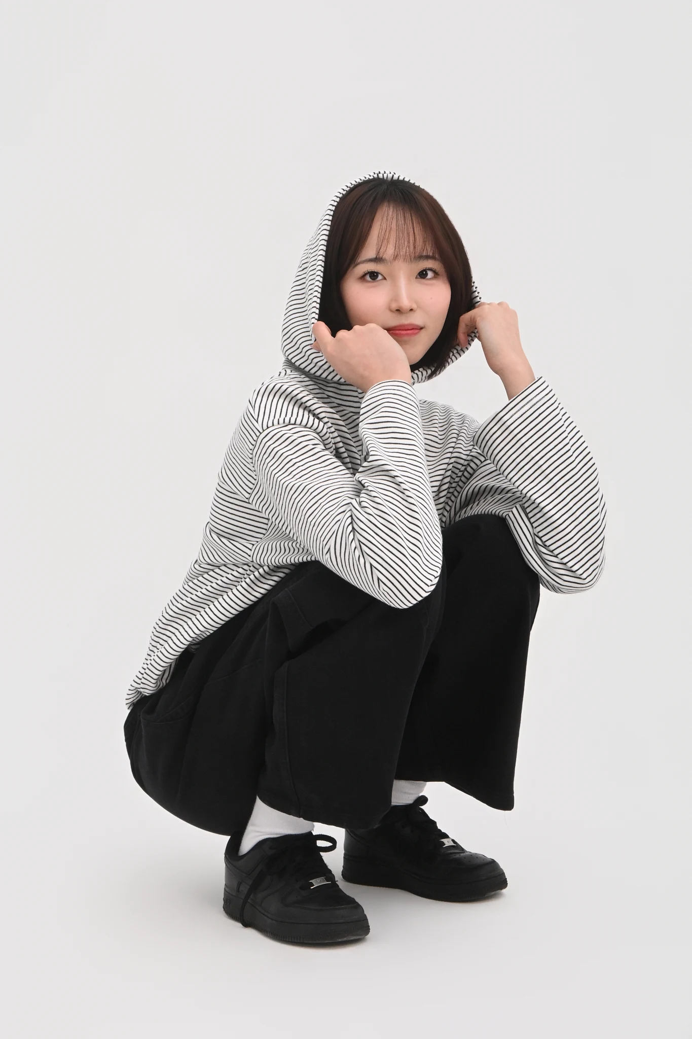 DAYSTAND 슬림 스트라이프 루즈 후드 티셔츠 추가 이미지 10