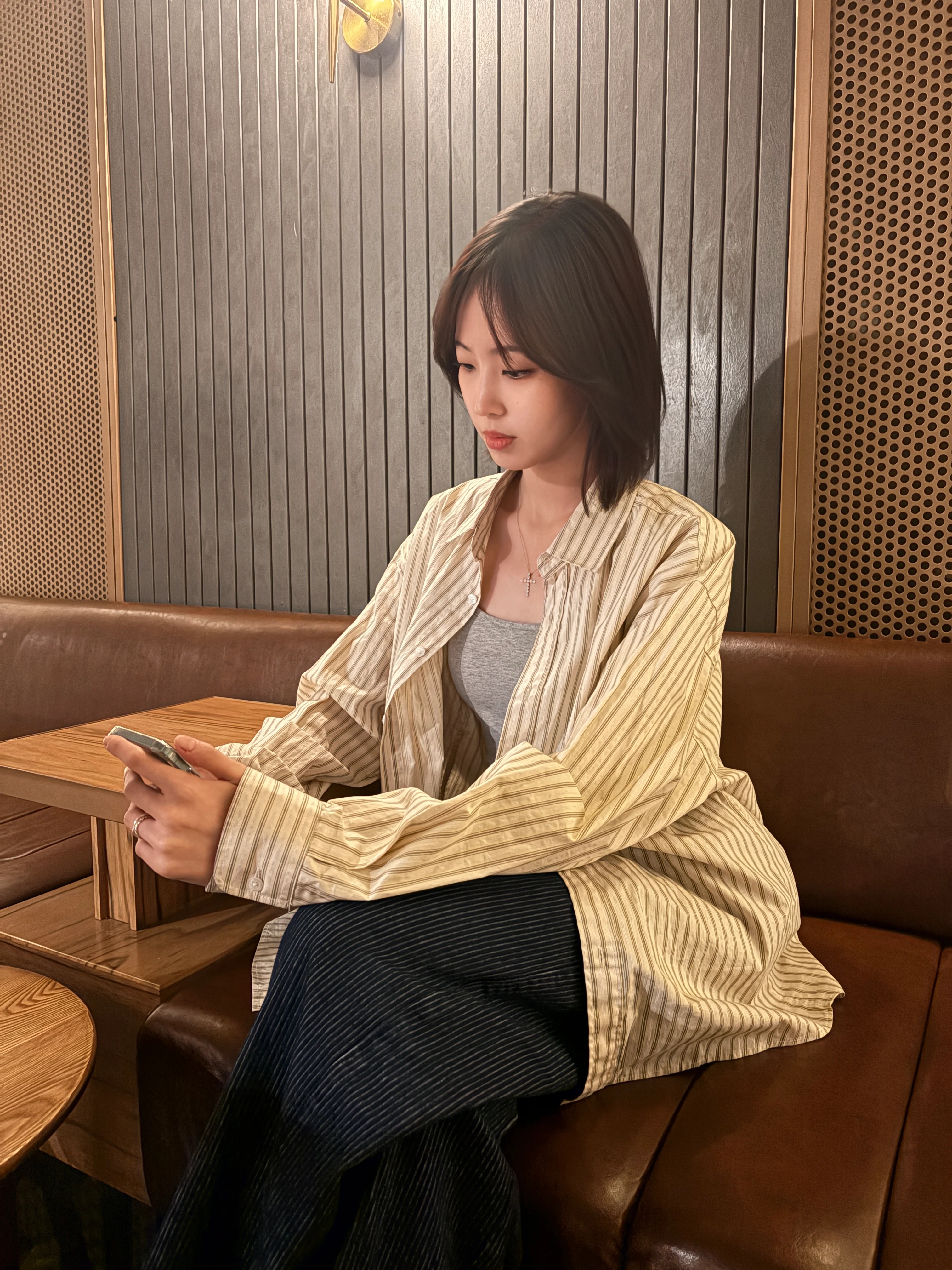 DAYSTAND 소프트 스트라이프 루즈 코튼 셔츠 추가 이미지 2