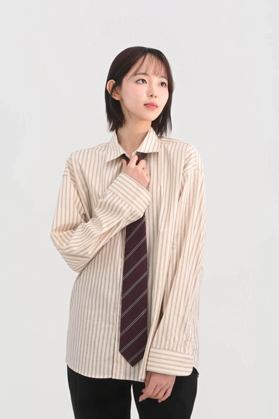 DAYSTAND 파인 스트라이프 데일리 루즈핏 셔츠 추가 이미지 10