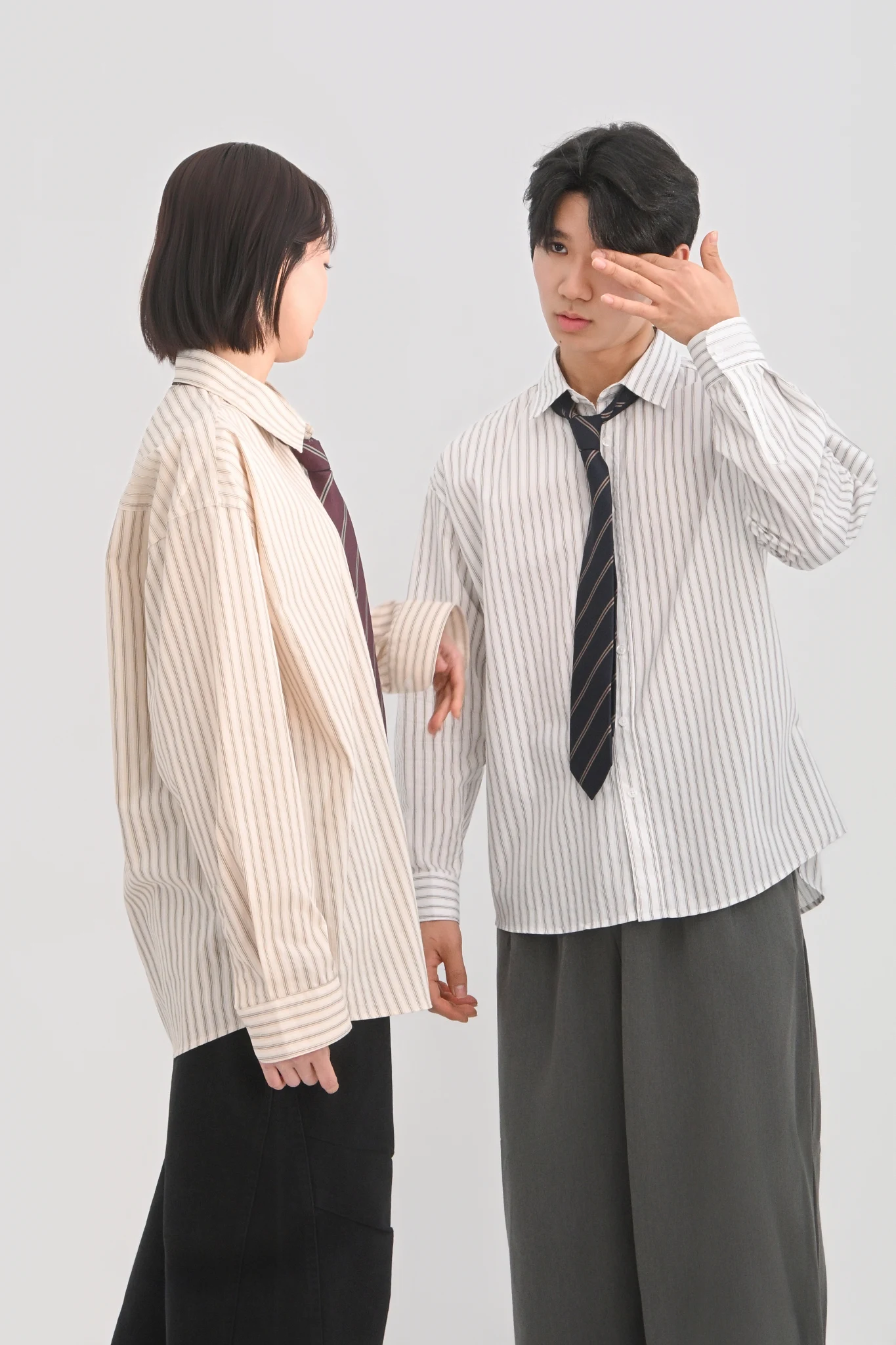 DAYSTAND 소프트 스트라이프 루즈 코튼 셔츠 추가 이미지 8