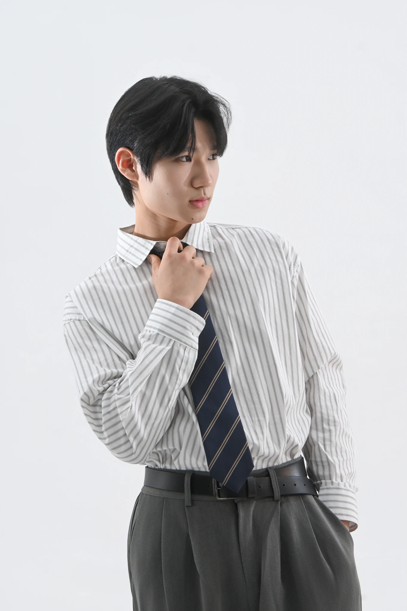 DAYSTAND 소프트 스트라이프 루즈 코튼 셔츠 추가 이미지 13