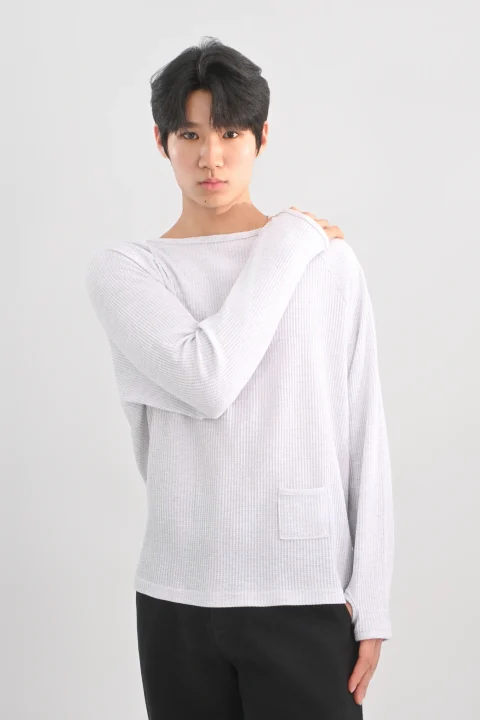DAYSTAND 와플 래글런 핑거홀 티셔츠 추가 이미지 1