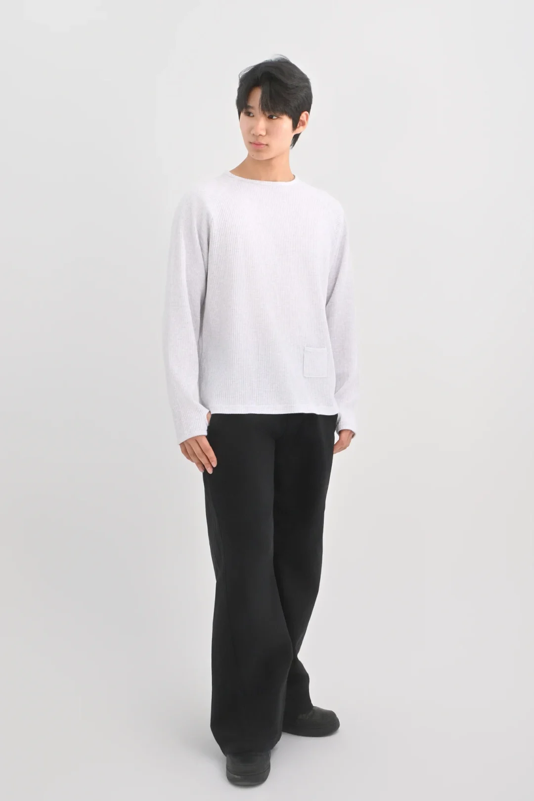DAYSTAND 와플 래글런 핑거홀 티셔츠 추가 이미지 4