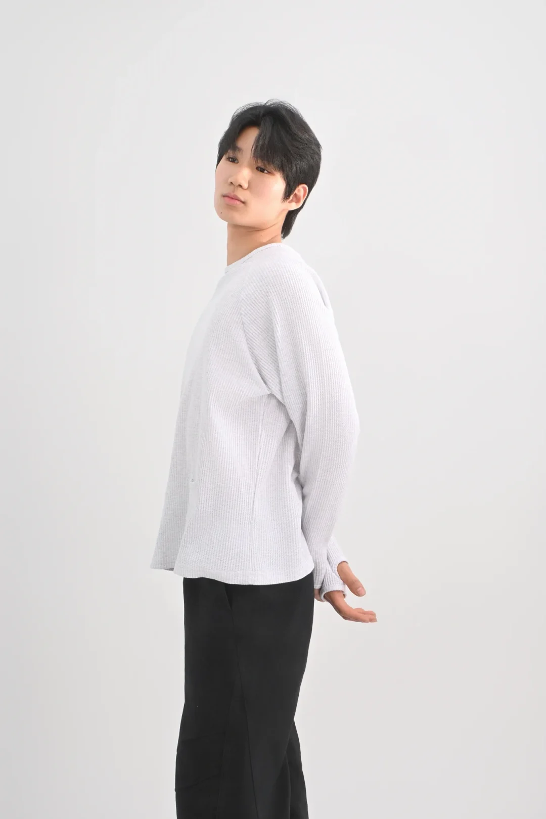 DAYSTAND 와플 래글런 핑거홀 티셔츠 추가 이미지 6