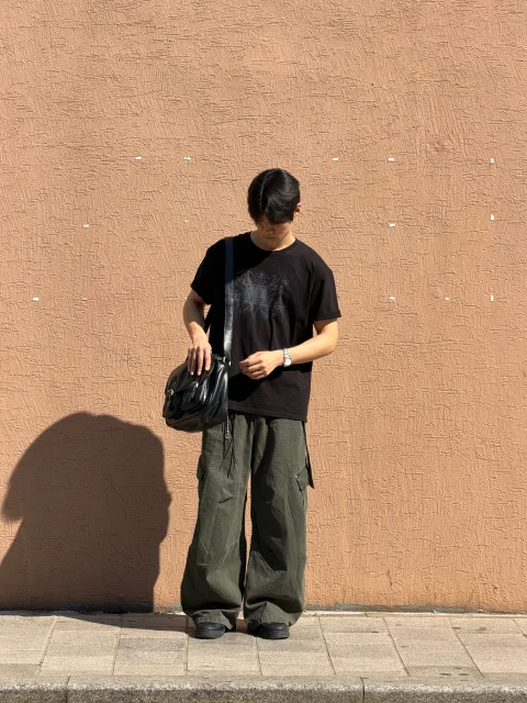 DAYSTAND 워시드 카키 스트랩 벌룬 팬츠 추가 이미지 1