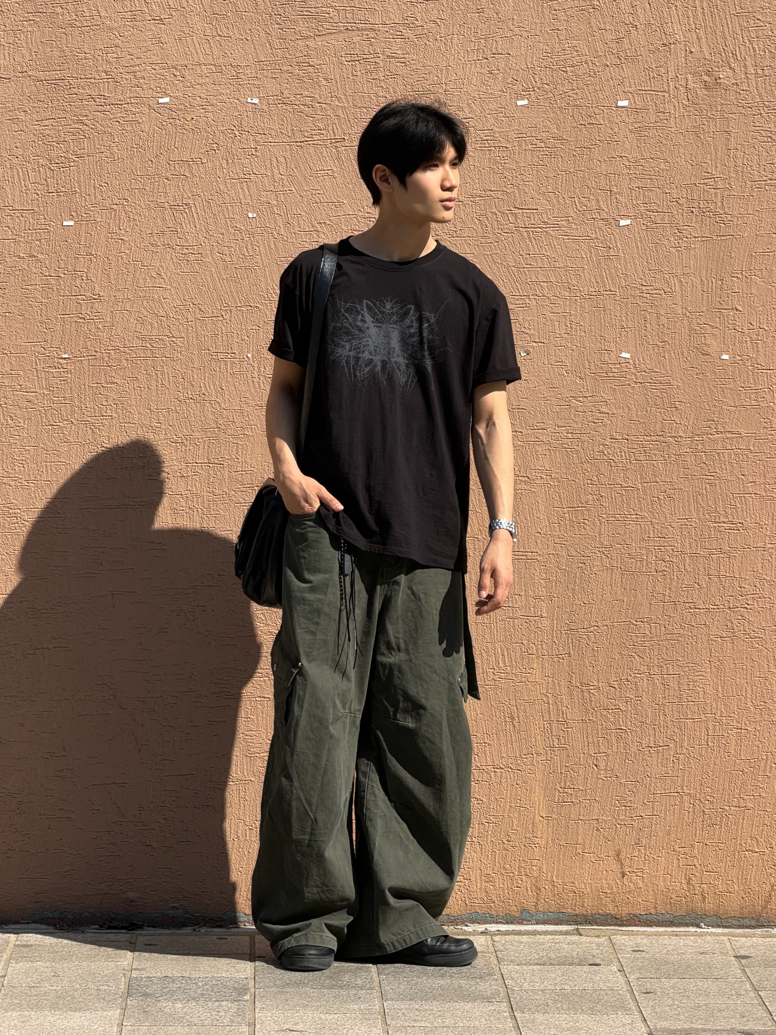 DAYSTAND 워시드 카키 스트랩 벌룬 팬츠 추가 이미지 3
