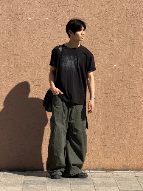 DAYSTAND 워시드 카키 스트랩 벌룬 팬츠 추가 이미지 3
