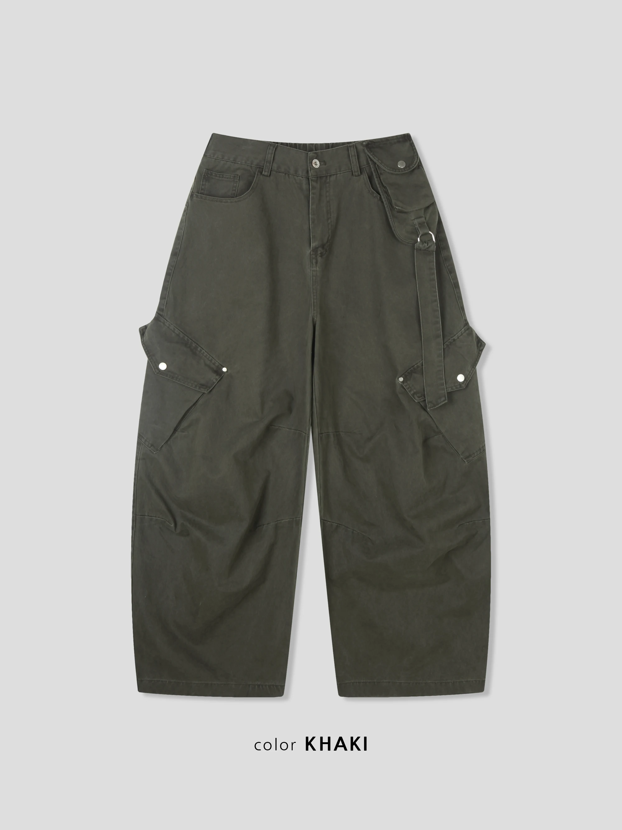 DAYSTAND 워시드 카키 스트랩 벌룬 팬츠 추가 이미지 9