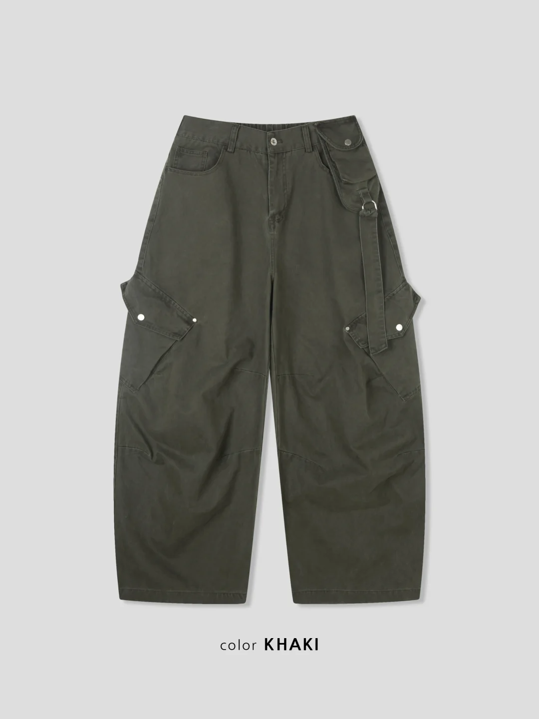 DAYSTAND 카키 스트랩 카고 벌룬 팬츠 추가 이미지 9