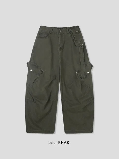 DAYSTAND 워시드 카키 스트랩 벌룬 팬츠 추가 이미지 9