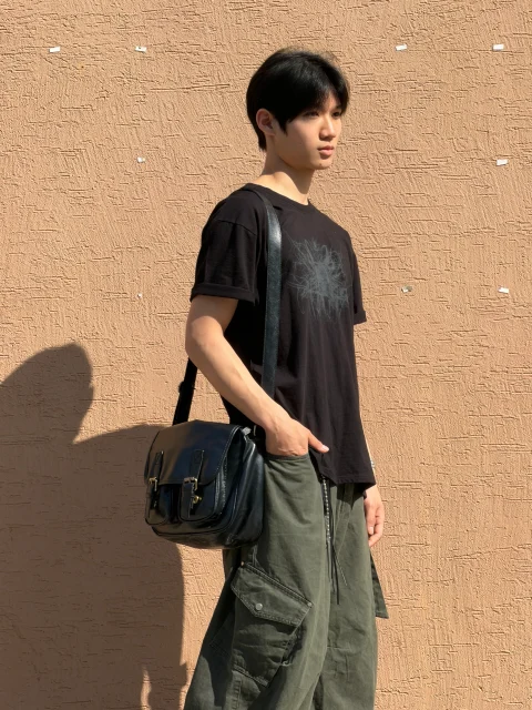 DAYSTAND 앱스트랙 와이어 박시 티셔츠 추가 이미지 3
