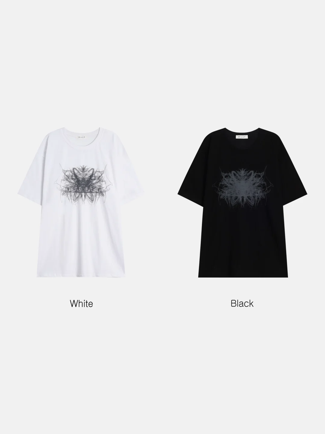 DAYSTAND 앱스트랙 라인 그래픽 박시 티셔츠 추가 이미지 8