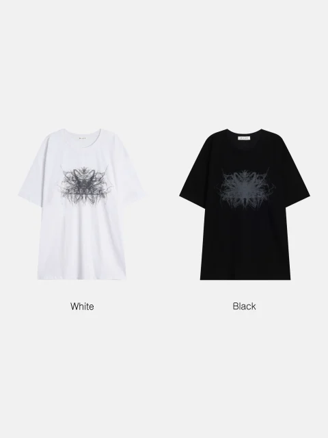 DAYSTAND 앱스트랙 와이어 박시 티셔츠 추가 이미지 8