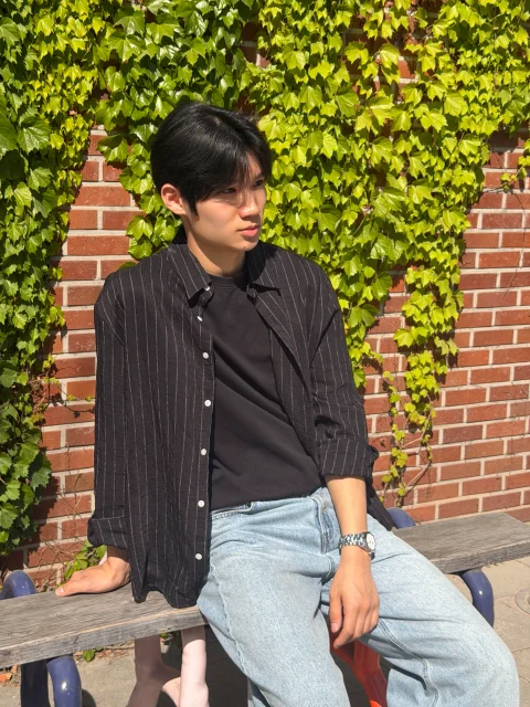 DAYSTAND 핀스트라이프 릴렉스 린넨 블렌드 셔츠 추가 이미지 7