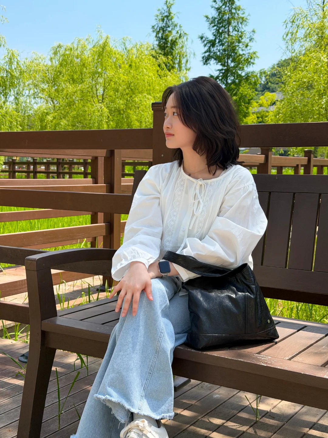 DAYSTAND 메로우 핀턱 리본 블라우스 추가 이미지 8