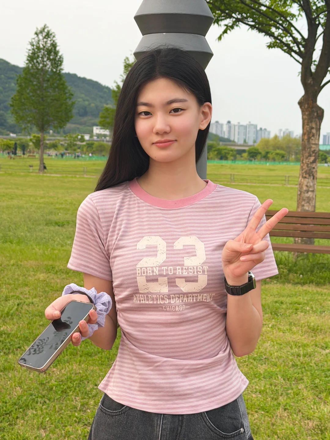 DAYSTAND 레지스트 23 스트라이프 셔링 티셔츠 추가 이미지 1