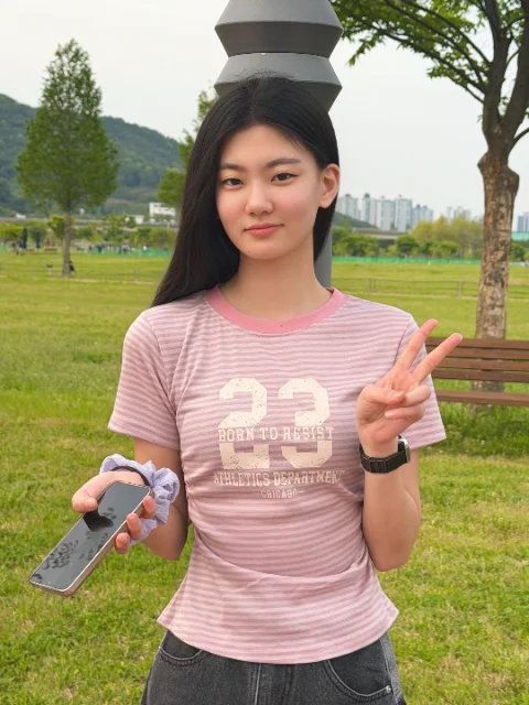 DAYSTAND 레지스트 23 스트라이프 셔링 티셔츠 추가 이미지 1