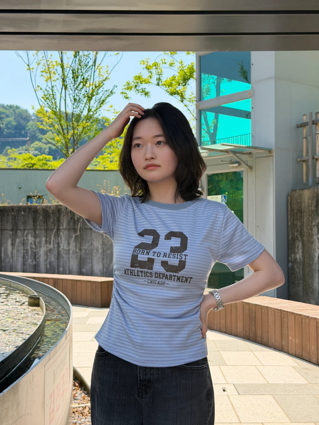 DAYSTAND 레지스트 23 스트라이프 셔링 티셔츠 추가 이미지 2