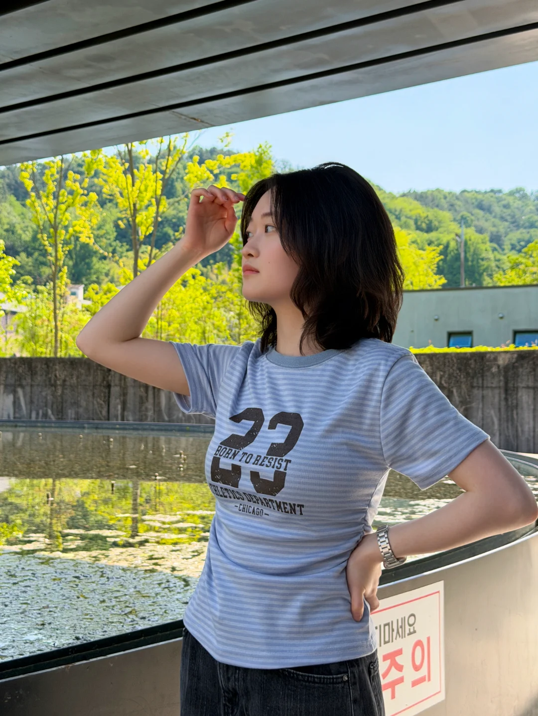 DAYSTAND 레지스트 23 스트라이프 셔링 티셔츠 추가 이미지 8