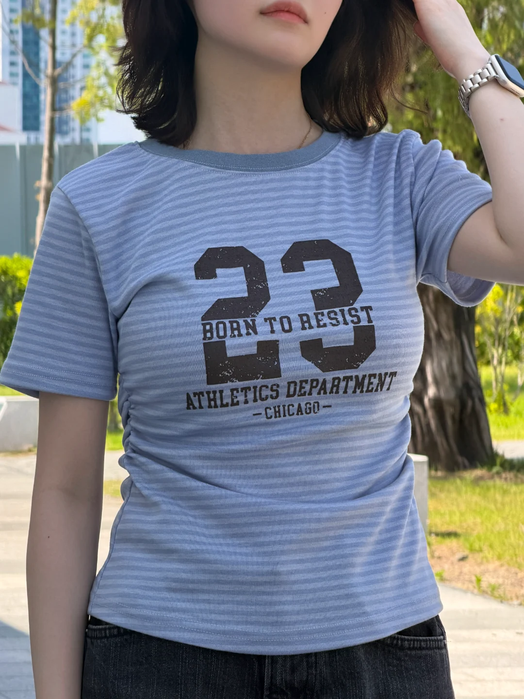 DAYSTAND 레지스트 23 스트라이프 셔링 티셔츠 추가 이미지 11
