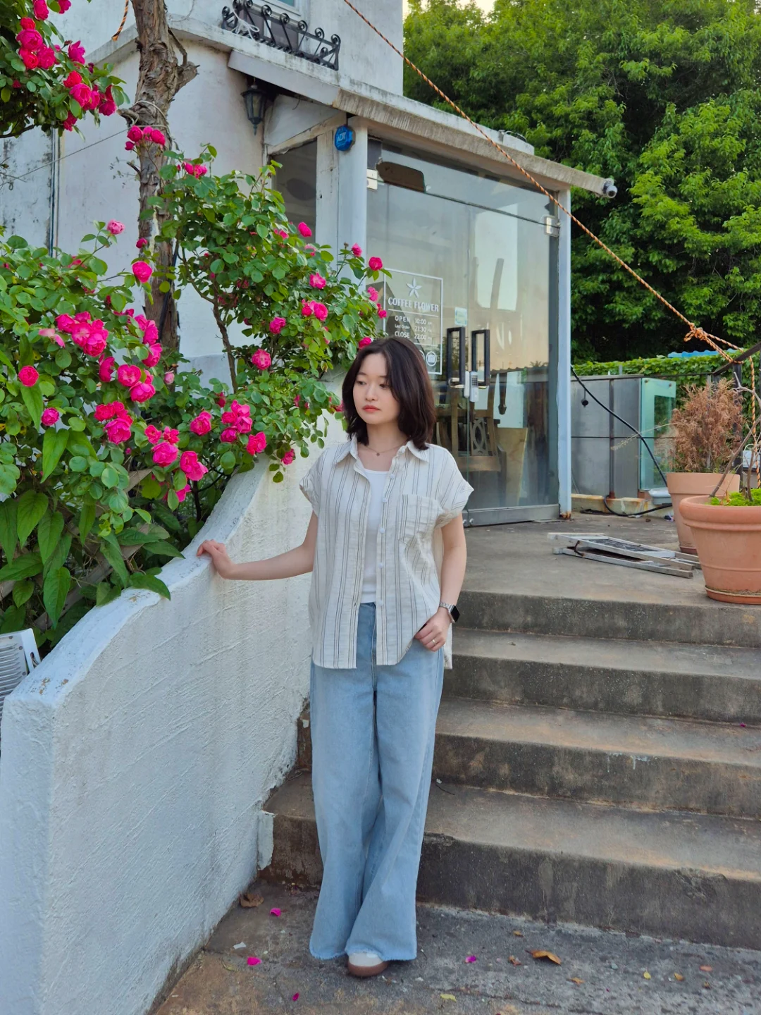 DAYSTAND 콘트라스트 라인 하프 셔츠 추가 이미지 10