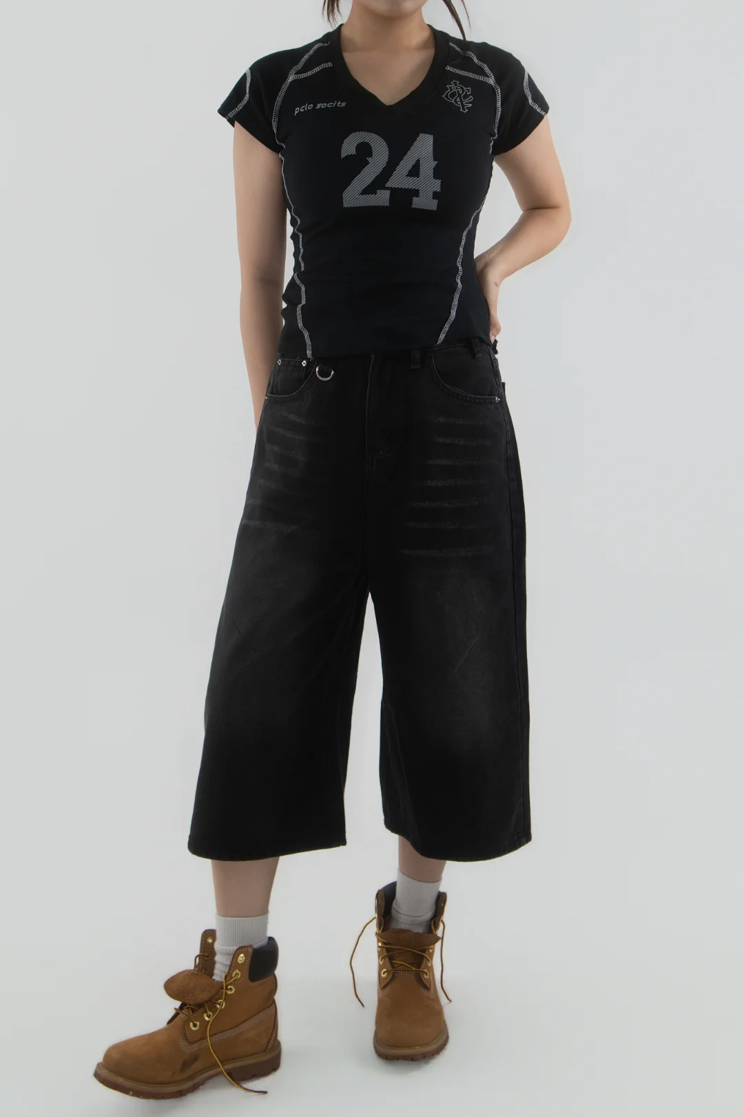 DAYSTAND 스크래치 워싱 링 버뮤다 데님 팬츠 추가 이미지 10