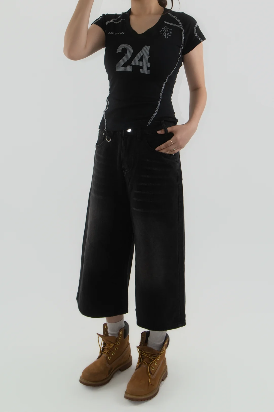 DAYSTAND 스크래치 워싱 링 버뮤다 데님 팬츠 추가 이미지 11